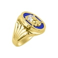 thumbnail image 3 of RYLOS Men's Rings Yellow Gold Plated Silver Christ Head Religious Ring With Diamonds and Blue Quartz Designer Men's Jewelry Size 10, 3 of 6