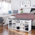 thumbnail image 3 of Boutique Home Shoe Bench with Cushion and Storage - White and Gray, 3 of 5