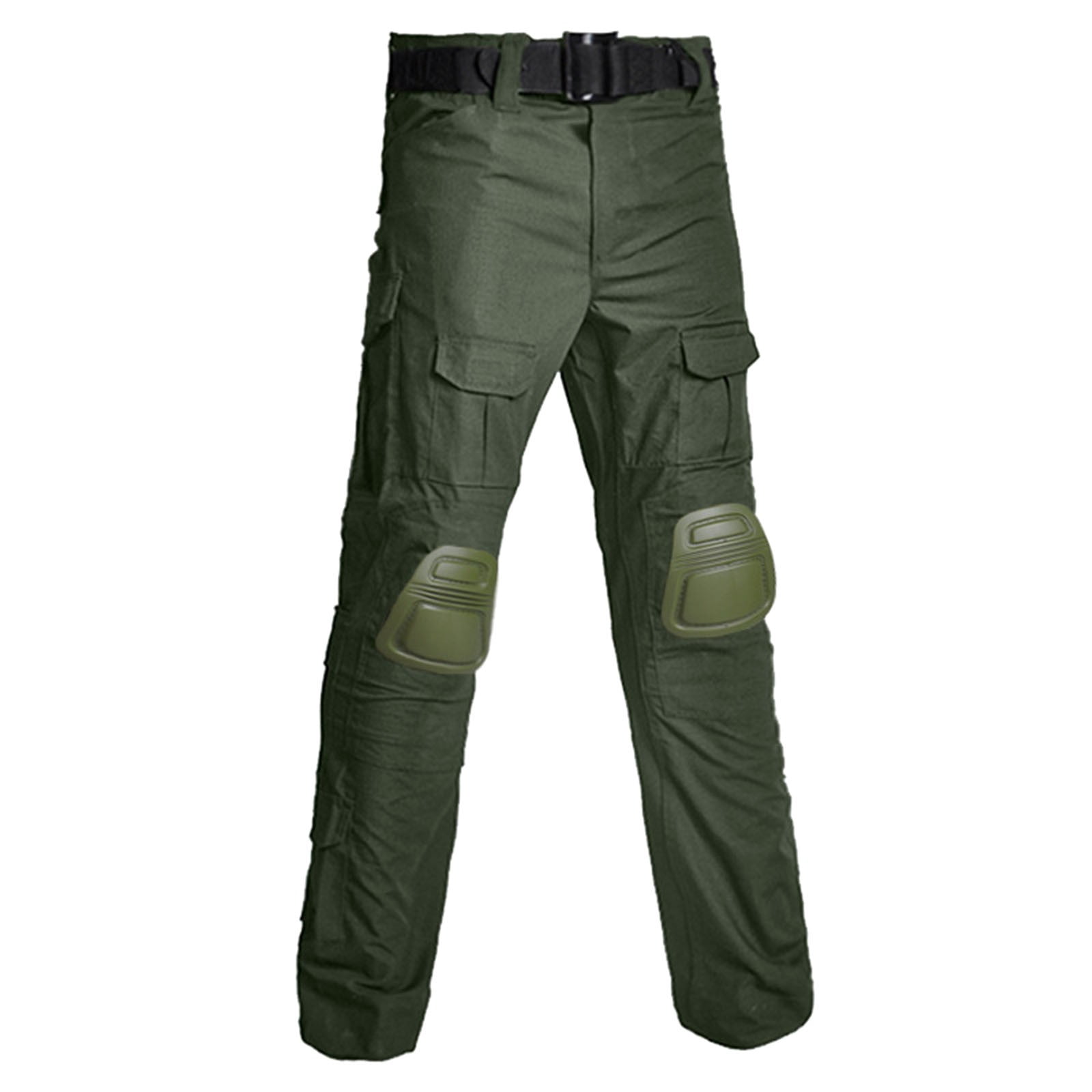 TIMIFIS Pantalon Cargo Camouflage Vert pour Hommes Décontracté Ample Pantalon de Randonnée Travail Bouton Fermeture Éclair Pantalon de Travail avec Multi-Poches