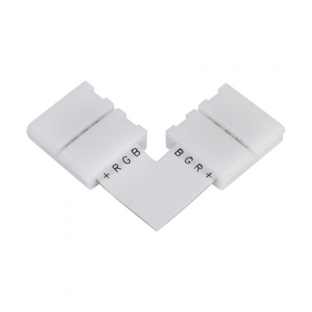Connecteur de Bande LED 4 Broches, Connecteur de Bande LED, Angle Droit 10mm 5 Pcs pour Lumières LED RGB 5050 Accessoires d'Éclairage Capteur d'Éclairage