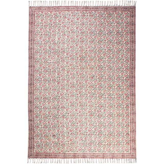 Casavani Tapis d'Entrée en Coton Fait à la Main, Rouge 2,6 X 10 Pieds