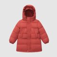 thumbnail image 2 of TIEVOSA Long Manteau à Capuche Garçon Filles Hiver Chaud Veste Matelassée Rembourrée Vêtements d'Extérieur Manteaux(Rouge), 2 of 3