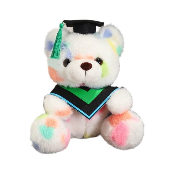 EQWLJWE Tie-Dye Graduation Bear Gift,Plush Bear with Gown Cap Tassel Set,Graduation Stuffed Bear Toy,Plush Graduation Bear Doll for Graduation School