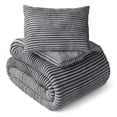 thumbnail image 2 of Mainstays Kids Gray Solid Plush Ribbed Corduroy Comforter Set, Twin, 2 Pieces, 2 of 3
