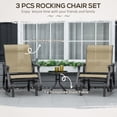 thumbnail image 4 of Outsunny 3PCs Glider Rocking Chairs with Table for Patio, Garden, Dark Grey, 4 of 10