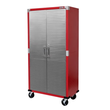 Armoire de rangement roulante UltraHD, Rouge, 91 cm (L) x 46 cm (P) x 183 cm (H)