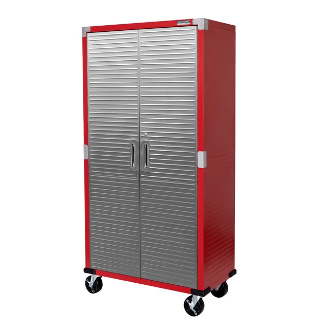 Armoire de rangement roulante UltraHD, Rouge, 91 cm (L) x 46 cm (P) x 183 cm (H)