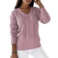thumbnail image 1 of LUXUR Chandails Tricotés Épais pour Femmes Chandail Chic Rose G, 1 of 3