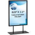 thumbnail image 1 of Zhengmy Tabletop Sign Holder with Flat Base Double Sided Countertop Sign Holder 11" x 8.5" Vertical Desktop Display Stand Metal Poster Display Stand for Office Store, 1 of 6