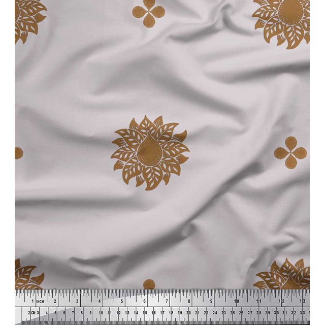 Soimoi Viscose Chiffon Fabric Flower Artistic Print Sewing Fabric Yard 42 Inch Wide