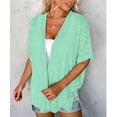 thumbnail image 4 of Jsaierl Cardigans Légers pour Femmes Été Décontracté Manches Courtes Hauts Plage Vacances Chemises Douces Confortables Amples, 4 of 6