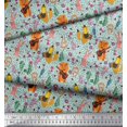 thumbnail image 2 of Soimoi Rayon Fabric Floral,Musical Instruments & Animals Cartoon Print Fabric by The Yard 56 Inch Wide, 2 of 3