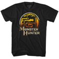 thumbnail image 1 of Monster Hunter T-Shirt pour Adulte Noir avec Logo MH du Jeu Vidéo, 1 of 2