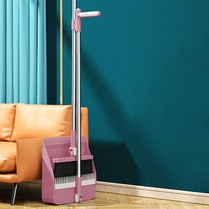 Wuztai 180° Ensemble de balais rotatifs, auto-nettoyage des dents de gratte-ciel Balais Dustpan Combo, Snap Ensemble des chambres de rangement pour le nettoyage à domicile avec poignée longue