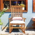 thumbnail image 4 of Gymax Wooden Rocking Chair Porch Rocker High Back Garden Seat Indonesia Teak, 4 of 10
