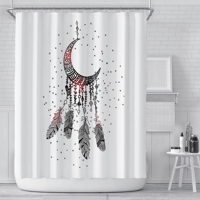 PANDACO Crescent Fabric Shower Curtain (72" x 72")