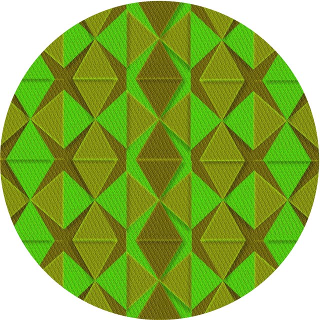 Ahgly Company Tapis Rond Lavable en Machine Intérieur Transitionnel Vert, 6 Pieds Rond