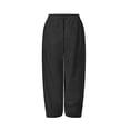 thumbnail image 3 of Coloody Women's Plus Size Boho Baggy Cropped Harem Pants with Pockets, Linen, 3 of 6