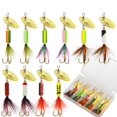 thumbnail image 1 of Hearth & Gear Rotating Hand Crank And Feather Hook Set A Fishing Sensation To Maximize Your Catch! Mooching Rig Ice Hub Terminal Tackle Drop Shot Candied Peel for Sunfish Smelt Beads Saltwater Pocket, 1 of 7