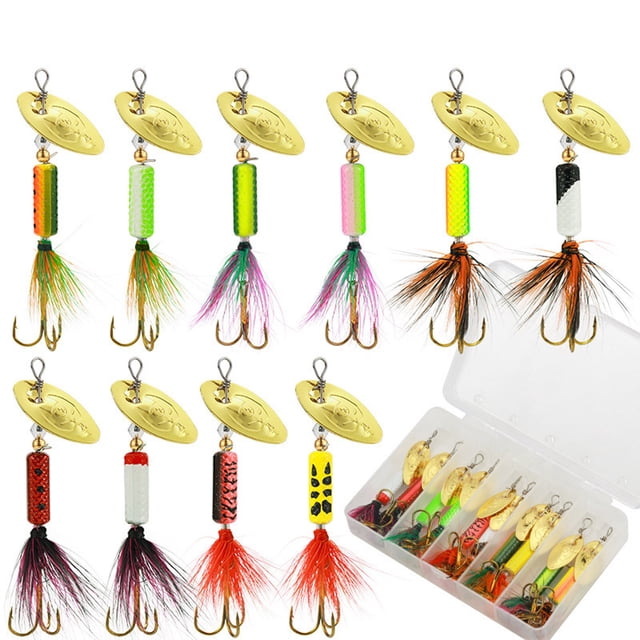 Hearth & Gear Rotating Hand Crank And Feather Hook Set A Fishing Sensation To Maximize Your Catch! Mooching Rig Ice Hub Terminal Tackle Drop Shot Candied Peel for Sunfish Smelt Beads Saltwater Pocket