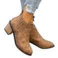 thumbnail image 1 of Cameland Grandes Bottes Courtes en Suède à Talons Épais et Bas, 1 of 6