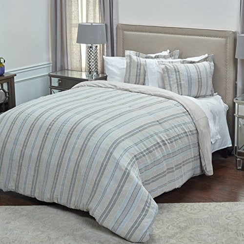 Rizzy Home Terrance Duvet Cover (Unfilled), King, Natural/Grey