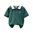 thumbnail image 1 of Polos pour Garçons Polo Uni pour Garçons Chemise de Rugby à Boutons Chemise à Manches Courtes 7-8 Ans Mode Garçons, 1 of 4