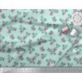 thumbnail image 3 of Soimoi Tissu en Coton Cambric Feuilles & Roses Imprimé Floral 1 Yard 42 Pouces de Large, 3 of 3