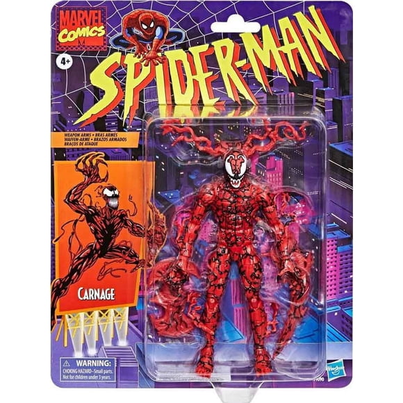 Marvel Legends Retro Figurine Articulée de 6 Pouces Spider-Man Exclusive - Carnage