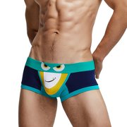 FhsagQ Underwear Mens Bikini Underwear String Men's Low Waist Interesting Flat Angle Printed Men's Boxers Fashion Youth Flat Pants Men Underwear Pack Cotton Super Fit Blue XXL