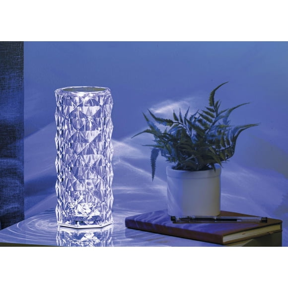 Merkury Innovations 8.5" Tall Diamond LED Touch Lamp Cordless Multicolor Mood Light