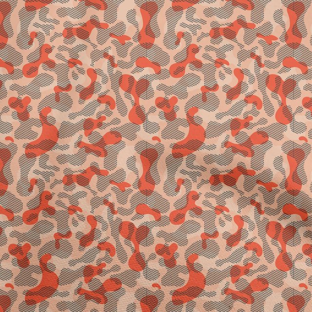 oneOone Georgette Viscose Orange Fabric Abstract Fabric For Sewing Printed Craft Fabric By The Yard 42 Inch Wide