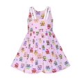 thumbnail image 2 of Robe Fille Sans Manches Hibou Rose Ligne A Coton Décontractée 2 Ans, 2 of 6