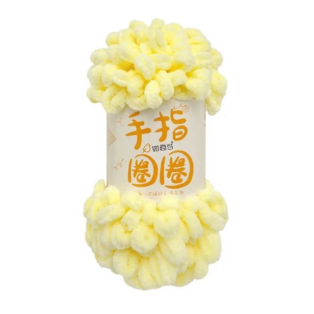 Generic Polyester Puffy Finger Loop Chunky Chenille Yarn, 5 Pieces