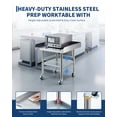 thumbnail image 4 of Heavy Duty Stainless Steel Commercial Work Table – Removable 3-Sided Rim, Adjustable Undershelf, 4 Locking Wheels, Utility Prep Station for Restaurant, Kitchen, Garage, Bakery – 24x24 Inches, 4 of 8