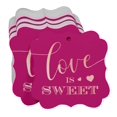 thumbnail image 3 of Inkdotpot Real Rose Gold Foil Love Is Sweet Wedding Tags Favor Bracket Shape Hang Pack Of 100 Paper Tags, 3 of 6