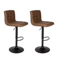 thumbnail image 1 of Bronte Living Leatherette Bar Stool with Adjustable Height, 360 Swivel Design, Comfortable Mid-Backrest, Pedestal Base with Footrest for Kitchen, Pub - Series Clementine - Set of 2, 1 of 6