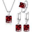 thumbnail image 1 of LYMAYTER Necklace Earrings 4Pcs/Set Finger Ring - Rectangle, Cubic Zirconia, Vintage, 1 of 7