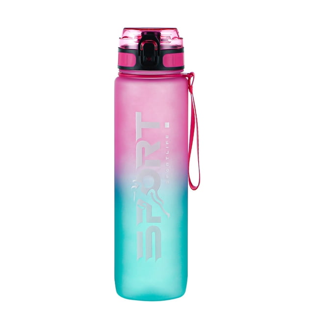 Bouteille d'Eau de Sport avec Paille Camping Randonnée Exercice Bouteille d'Eau