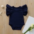 thumbnail image 2 of MIASHUI Baby Clothes Baby Boys Girls Solid Ruffle Romper Bodysuit Clothes Outfits,Navy,0-6 Months, 2 of 4
