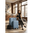 thumbnail image 4 of TRAVLR Ridge Ensemble de Bagages 3 Pcs Bleu Corail : Valise Rigide à Roulettes Pivotantes Résistante aux Impacts en PP, Sacs Enregistrés Extensibles, Cadenas TSA Intégré, Fermetures Éclair Antidéflagrantes, 20 Po 24 Po 28 Po, 4 of 6
