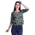 thumbnail image 1 of Moomaya Printed Keyhole Neck Ring Top Casual 3/4th Sleeve Tees Tank Tunic Top, 1 of 5