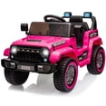 thumbnail image 1 of 12V Kids Ride On Truck Car, Battery Powered Electric Vehicles with Remote Control, Spring Suspensions, 3 Speeds, LED Lights, Music, MP3, Ride On Toy Car for Children Toddles Boys Girls, 1 of 9