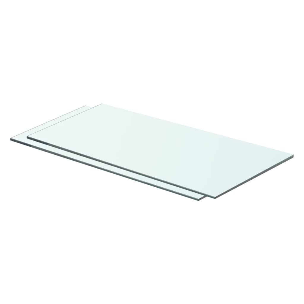 vidaXL Étagères 2 Pcs Panneau en Verre Transparent 60x25 cm