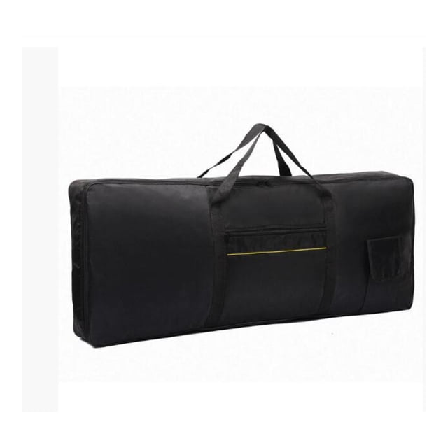 lionlar 61 Keys Keyboard Gig Bag Electric Piano Case for Audio Cables Pedals Outdoor with Yellow Strip