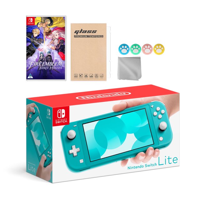 Nintendo Switch Lite Turquoise with Fire Emblem: Three Houses and Mytrix Accessories NS Game Disc Bundle Best Holiday Gift