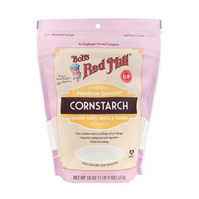 Bob's Red Mill Amidon de Maïs dans un Sachet Rose et Crème Refermable, Sans gluten et de Qualité Supérieure, Utilisé pour Épaissir les Soupes, sauces et Garnitures de Tarte, Pesant 510 Grammes (18 oz), Convient à la Cuisson et à la Cuisine Sans gluten dans les Cuisines Canadiennes.