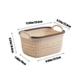 thumbnail image 3 of Meitianfacai Thickened Imitation Rattan Basket Plastic Toy Snack Storage Basket with Handle Storage Basket Dirty Clothes Basket Clothing Desktop Storage Box(Brown), 3 of 6