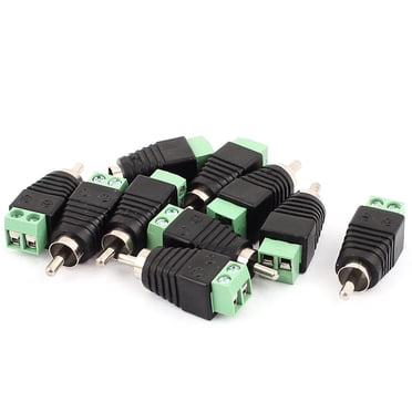 Unique Bargains Speaker RCA Wire to AV Phono Male RCA Connector Jack Terminal Adapter 10 Pcs