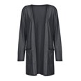 thumbnail image 4 of Meichang Cardigans pour Femmes Légers Unis à Manches Longues Kimono Cardigan Doux Ouvert à l'Avant Duster Chic Décontracté Cardigans Vêtements d'Extérieur avec Poches Gris Foncé L, 4 of 9